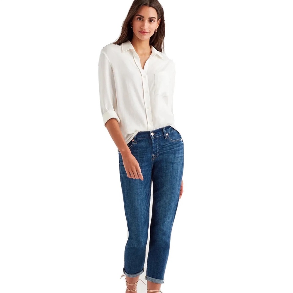 7 FOR ALL MANKIND “JOSEFINA SKINNY BOYFRIEND" Jeans In "AGGRESSIVE HERITAGE"